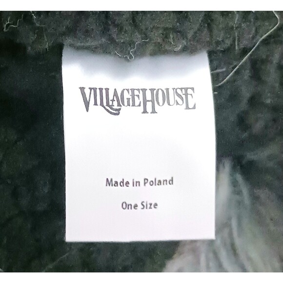 Village House Gray Knit Trapper Hat Gray Wolf Faux Fur Fleece Lined O/S - Picture 6 of 8